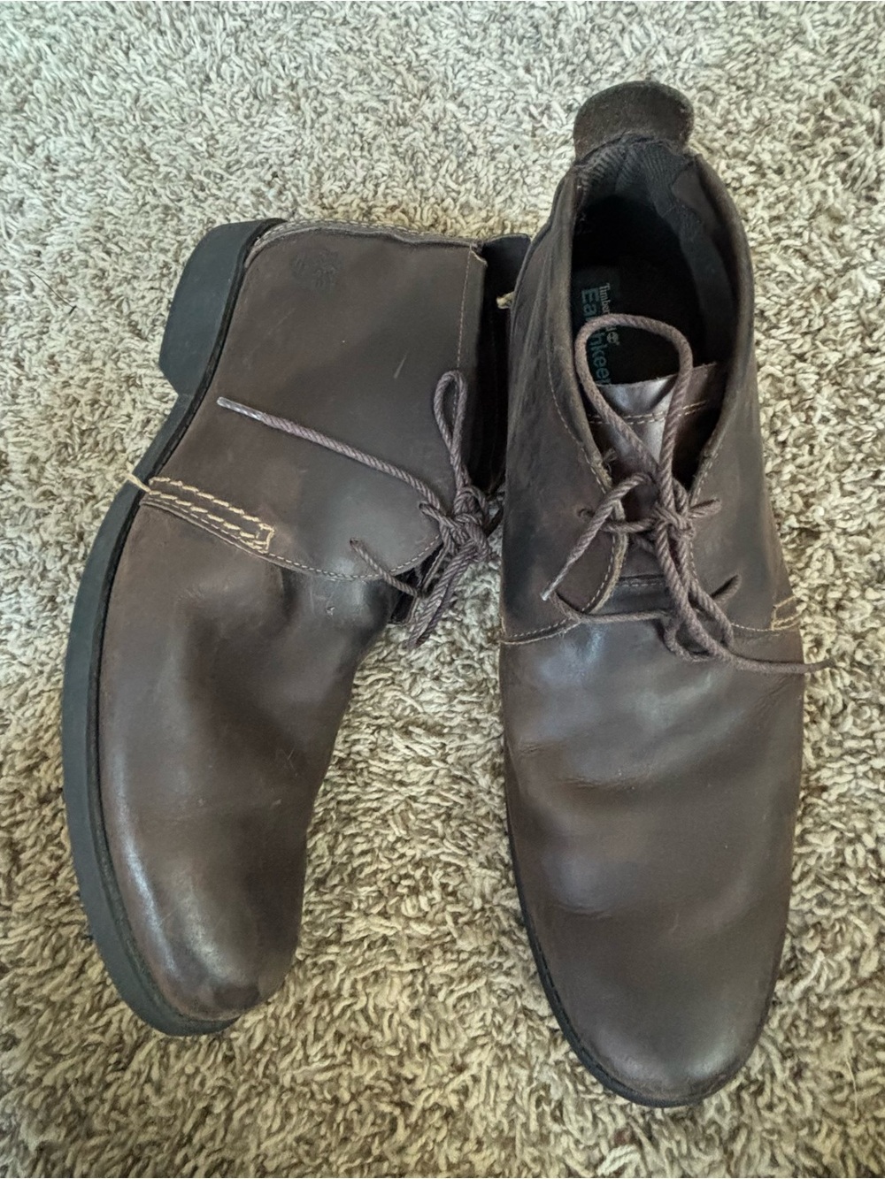 Men's Brown Leather Lace-Up Chukka Boots Timberland 11 earthkeeper collection